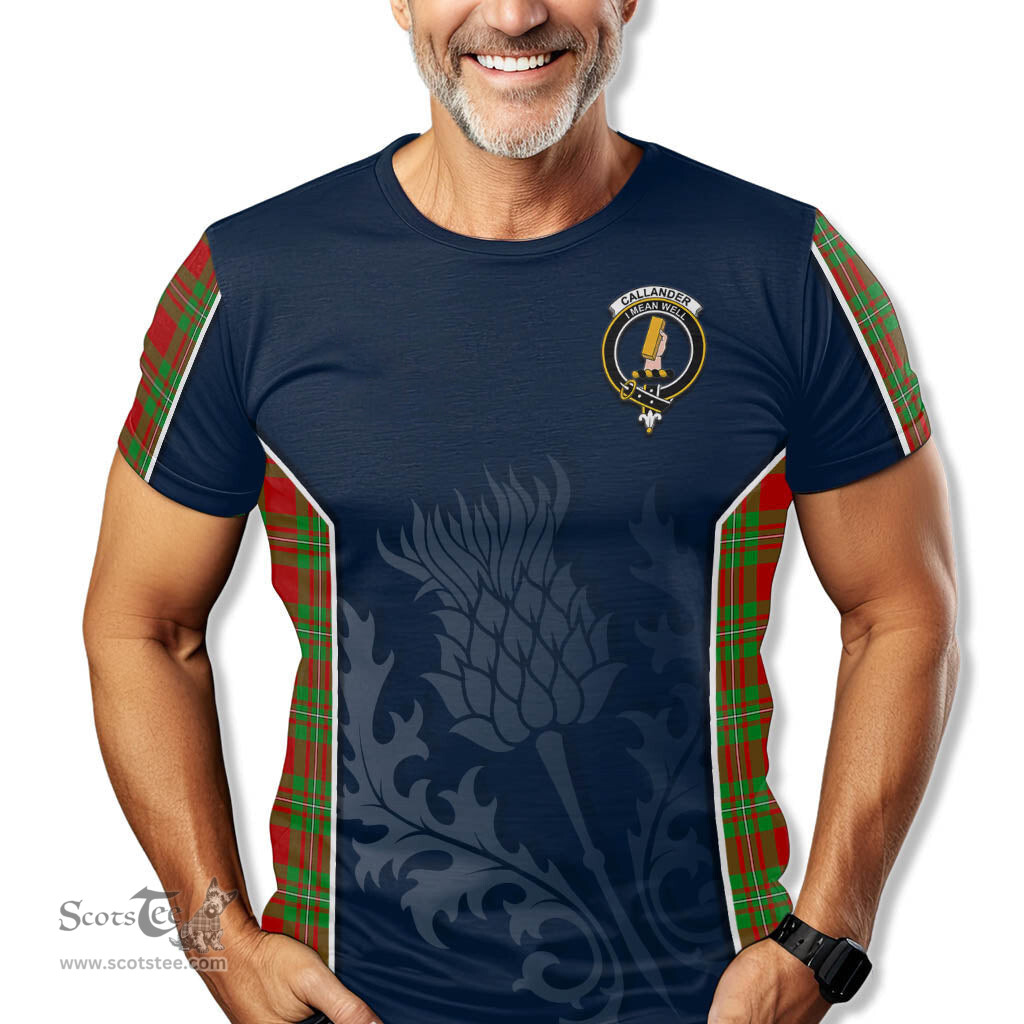 ScotsTee Shop Scottish Callander Modern Clan Crest Scottish Thistle Sport Style Tartan T Shirt