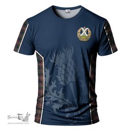 ScotsTee Shop Scottish Cameron Highlanders of Ottawa Clan Crest Scottish Thistle Sport Style Tartan T Shirt
