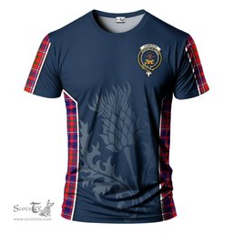 ScotsTee Shop Scottish Cameron of Lochiel Modern Clan Crest Scottish Thistle Sport Style Tartan T Shirt