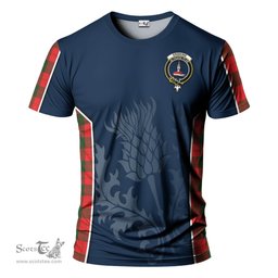 ScotsTee Shop Scottish Erskine Modern Clan Crest Scottish Thistle Sport Style Tartan T Shirt