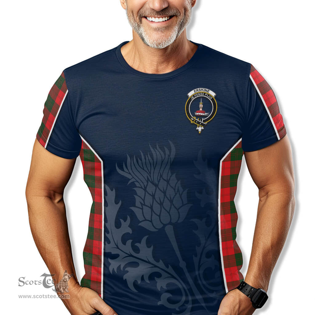 ScotsTee Shop Scottish Erskine Modern Clan Crest Scottish Thistle Sport Style Tartan T Shirt