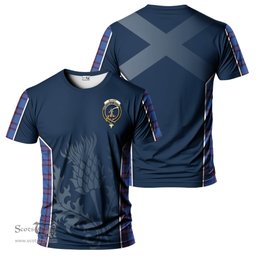 ScotsTee Shop Scottish Elliot Modern Clan Crest Scottish Thistle Sport Style Tartan T Shirt