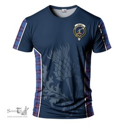 ScotsTee Shop Scottish Elliot Modern Clan Crest Scottish Thistle Sport Style Tartan T Shirt