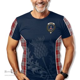 ScotsTee Shop Scottish Erskine Red Clan Crest Scottish Thistle Sport Style Tartan T Shirt