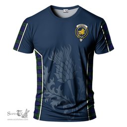 ScotsTee Shop Scottish Campbell Modern Clan Crest Scottish Thistle Sport Style Tartan T Shirt