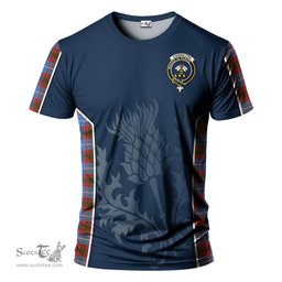 ScotsTee Shop Scottish Congilton Clan Crest Scottish Thistle Sport Style Tartan T Shirt