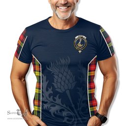 ScotsTee Shop Scottish Dewar Clan Crest Scottish Thistle Sport Style Tartan T Shirt