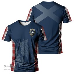 ScotsTee Shop Scottish Cunningham Dress Clan Crest Scottish Thistle Sport Style Tartan T Shirt