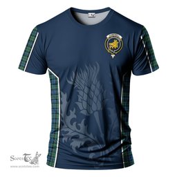 ScotsTee Shop Scottish Campbell Ancient 02 Clan Crest Scottish Thistle Sport Style Tartan T Shirt