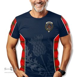ScotsTee Shop Scottish Darroch Clan Crest Scottish Thistle Sport Style Tartan T Shirt