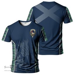 ScotsTee Shop Scottish MacDonald of the Isles Hunting Ancient Clan Crest Scottish Thistle Sport Style Tartan T Shirt