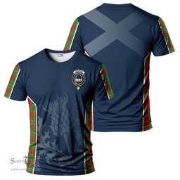 ScotsTee Shop Scottish Grierson Clan Crest Scottish Thistle Sport Style Tartan T Shirt