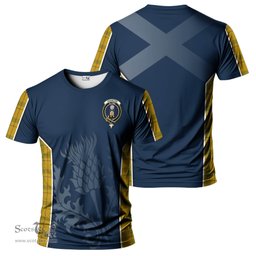ScotsTee Shop Scottish Houston Clan Crest Scottish Thistle Sport Style Tartan T Shirt
