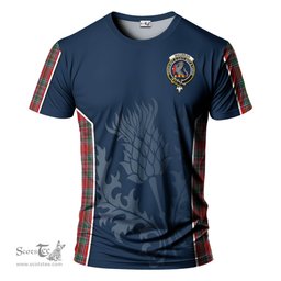ScotsTee Shop Scottish MacBean Clan Crest Scottish Thistle Sport Style Tartan T Shirt