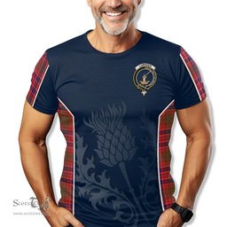 ScotsTee Shop Scottish Lumsden Modern Clan Crest Scottish Thistle Sport Style Tartan T Shirt