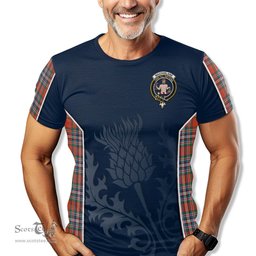 ScotsTee Shop Scottish MacFarlane Ancient Clan Crest Scottish Thistle Sport Style Tartan T Shirt