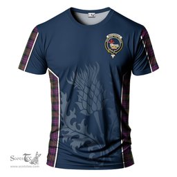 ScotsTee Shop Scottish MacDonald Modern Clan Crest Scottish Thistle Sport Style Tartan T Shirt