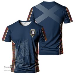 ScotsTee Shop Scottish Hepburn Clan Crest Scottish Thistle Sport Style Tartan T Shirt