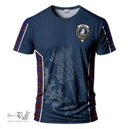 ScotsTee Shop Scottish Home Modern Clan Crest Scottish Thistle Sport Style Tartan T Shirt