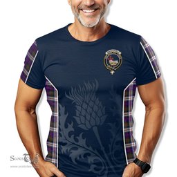 ScotsTee Shop Scottish MacDonald Dress Modern Clan Crest Scottish Thistle Sport Style Tartan T Shirt