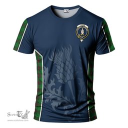 ScotsTee Shop Scottish Logie Clan Crest Scottish Thistle Sport Style Tartan T Shirt
