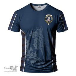 ScotsTee Shop Scottish Home Clan Crest Scottish Thistle Sport Style Tartan T Shirt