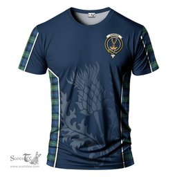 ScotsTee Shop Scottish Gordon Ancient Clan Crest Scottish Thistle Sport Style Tartan T Shirt