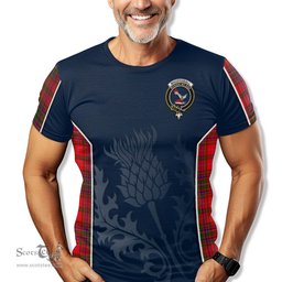 ScotsTee Shop Scottish MacDougall Modern Clan Crest Scottish Thistle Sport Style Tartan T Shirt