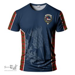 ScotsTee Shop Scottish MacDonald of Sleat Clan Crest Scottish Thistle Sport Style Tartan T Shirt