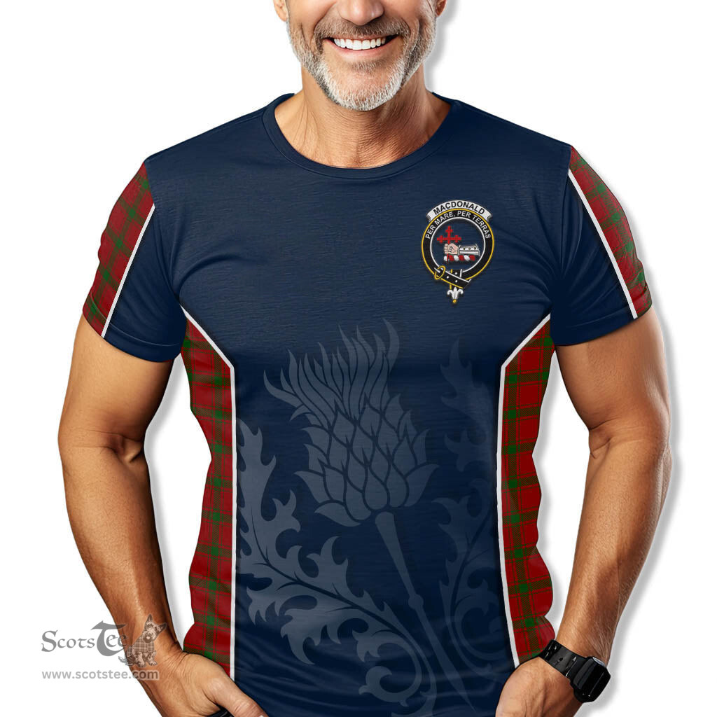 ScotsTee Shop Scottish MacDonald of Sleat Clan Crest Scottish Thistle Sport Style Tartan T Shirt