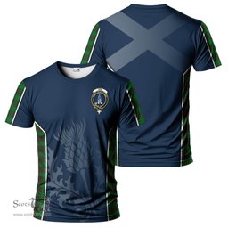 ScotsTee Shop Scottish Ged Clan Crest Scottish Thistle Sport Style Tartan T Shirt