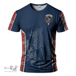 ScotsTee Shop Scottish MacDougall Dress Clan Crest Scottish Thistle Sport Style Tartan T Shirt
