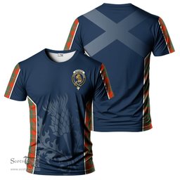 ScotsTee Shop Scottish MacGregor Ancient Clan Crest Scottish Thistle Sport Style Tartan T Shirt