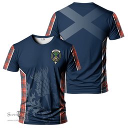 ScotsTee Shop Scottish Hamilton Ancient Clan Crest Scottish Thistle Sport Style Tartan T Shirt