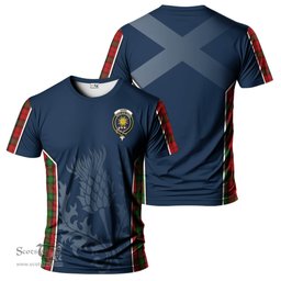 ScotsTee Shop Scottish Kerr Clan Crest Scottish Thistle Sport Style Tartan T Shirt