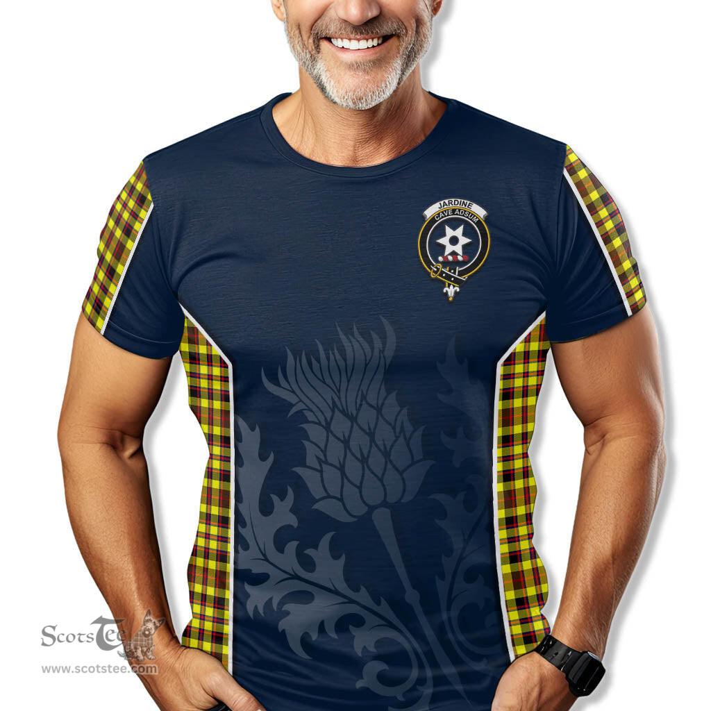 ScotsTee Shop Scottish Jardine Modern Clan Crest Scottish Thistle Sport Style Tartan T Shirt