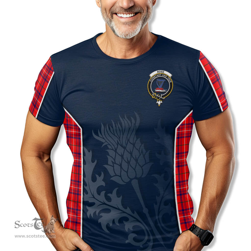 ScotsTee Shop Scottish Rose Modern Clan Crest Scottish Thistle Sport Style Tartan T Shirt