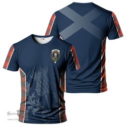 ScotsTee Shop Scottish MacNab Ancient Clan Crest Scottish Thistle Sport Style Tartan T Shirt