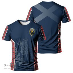 ScotsTee Shop Scottish Sinclair Modern Clan Crest Scottish Thistle Sport Style Tartan T Shirt