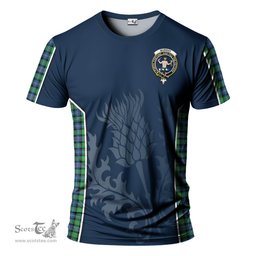 ScotsTee Shop Scottish Murray of Atholl Ancient Clan Crest Scottish Thistle Sport Style Tartan T Shirt