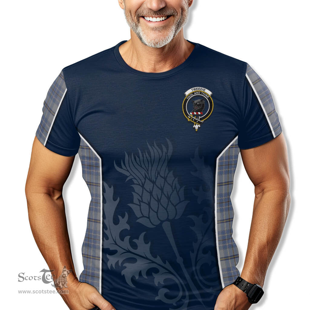 ScotsTee Shop Scottish Tweedie Clan Crest Scottish Thistle Sport Style Tartan T Shirt