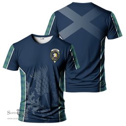 ScotsTee Shop Scottish Oliphant Ancient Clan Crest Scottish Thistle Sport Style Tartan T Shirt
