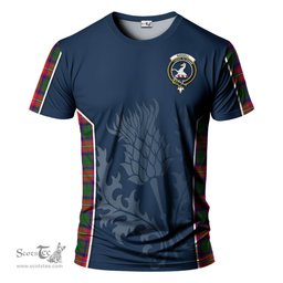 ScotsTee Shop Scottish Riddell Clan Crest Scottish Thistle Sport Style Tartan T Shirt