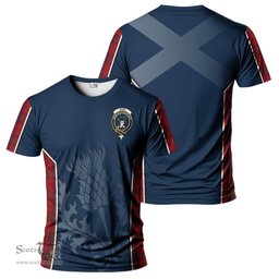 ScotsTee Shop Scottish Ross Old Clan Crest Scottish Thistle Sport Style Tartan T Shirt