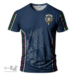 ScotsTee Shop Scottish Urquhart Modern Clan Crest Scottish Thistle Sport Style Tartan T Shirt