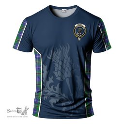 ScotsTee Shop Scottish Turnbull Hunting Clan Crest Scottish Thistle Sport Style Tartan T Shirt