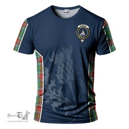 ScotsTee Shop Scottish Muirhead Clan Crest Scottish Thistle Sport Style Tartan T Shirt