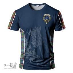 ScotsTee Shop Scottish Stirling Bannockburn Clan Crest Scottish Thistle Sport Style Tartan T Shirt