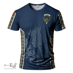 ScotsTee Shop Scottish Thomson Hunting Modern Clan Crest Scottish Thistle Sport Style Tartan T Shirt