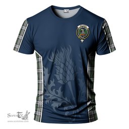 ScotsTee Shop Scottish McLaren Dress Clan Crest Scottish Thistle Sport Style Tartan T Shirt